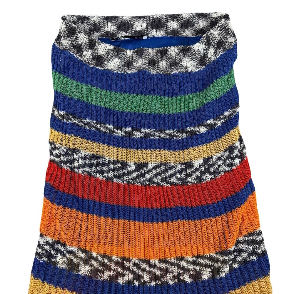 ZARA Multi-Color Crochet Knit Maxi Skirt Medium Boho Eclectic Summer Festival - Picture 5 of 8